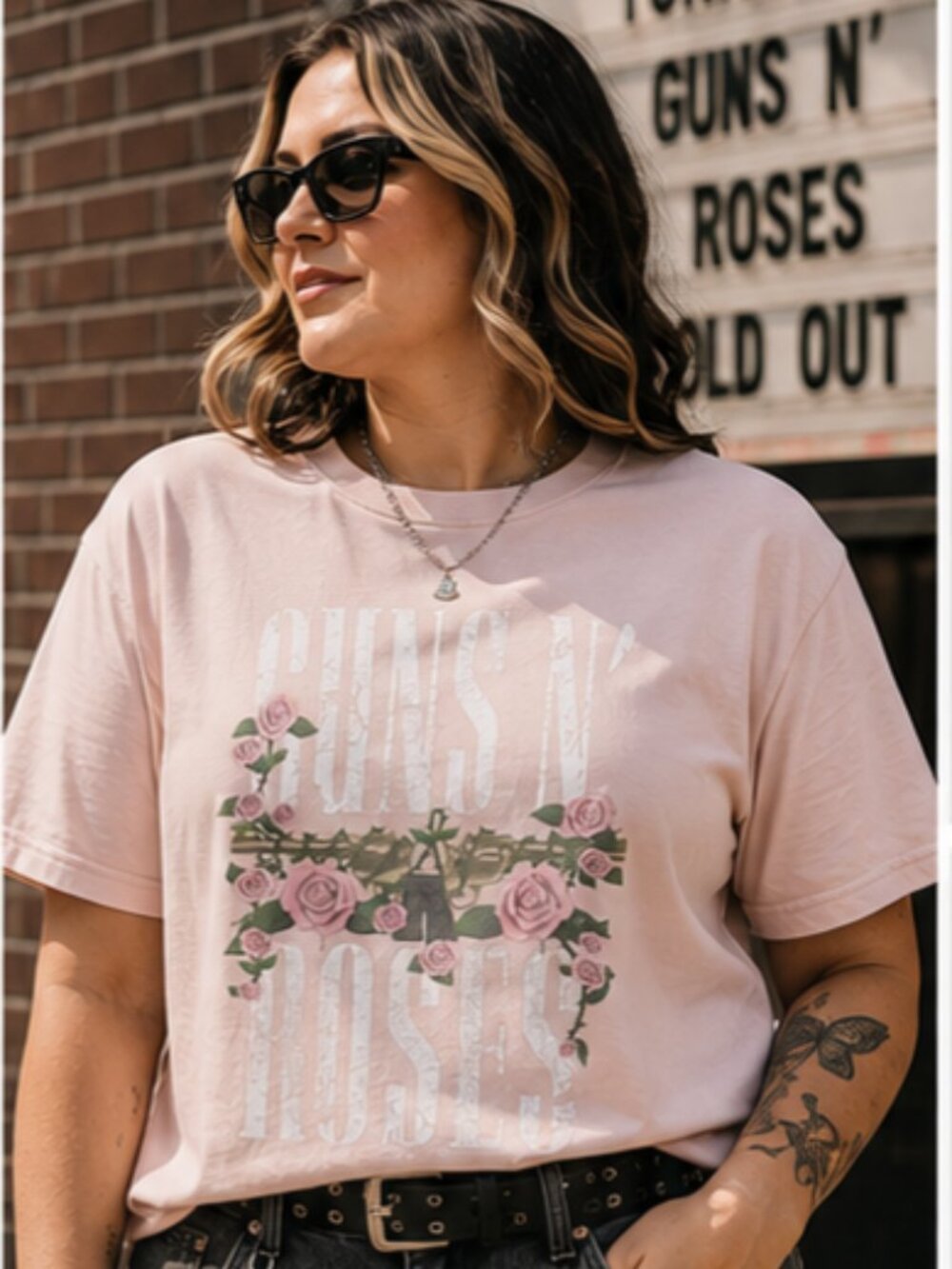Guns N' Roses Graphic Tee Pink XL Rock